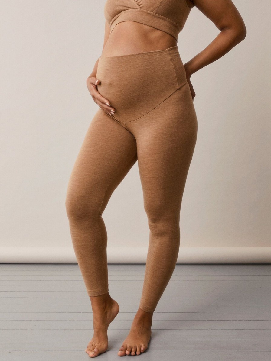 Mom Enula9 | Oono Wool Leggings, Brown Melange
