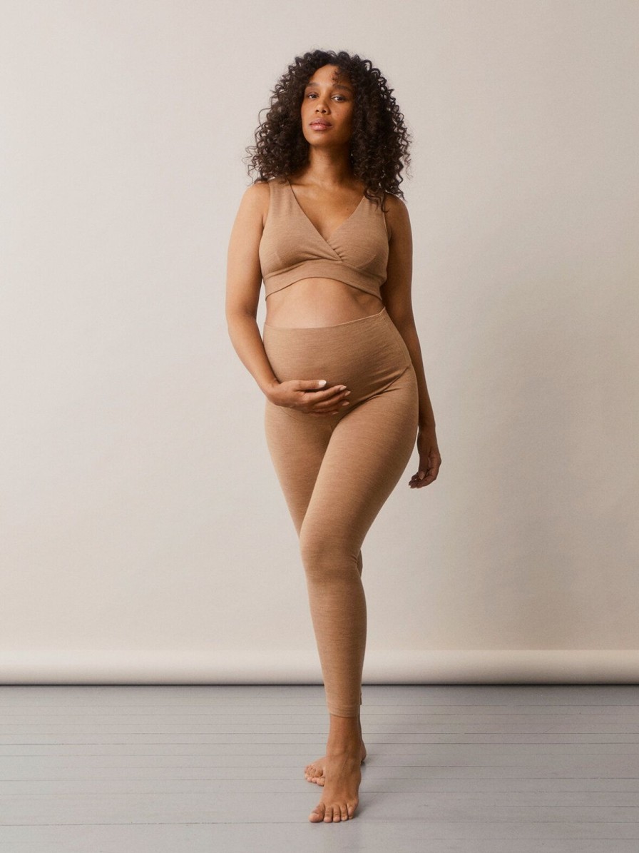 Mom Enula9 | Oono Wool Leggings, Brown Melange