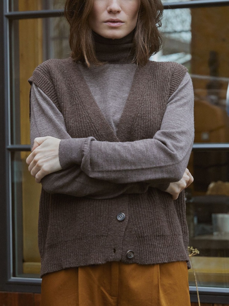 Mom Enula9 | Lise Vest - Brown Melange